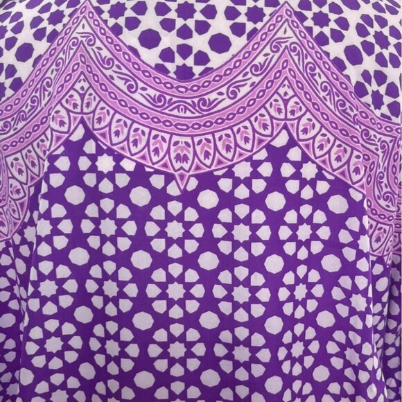 Miss Lavish London Boho Kaftan Dress Mumu Womens Size 14-18 Purple New - Picture 6 of 10